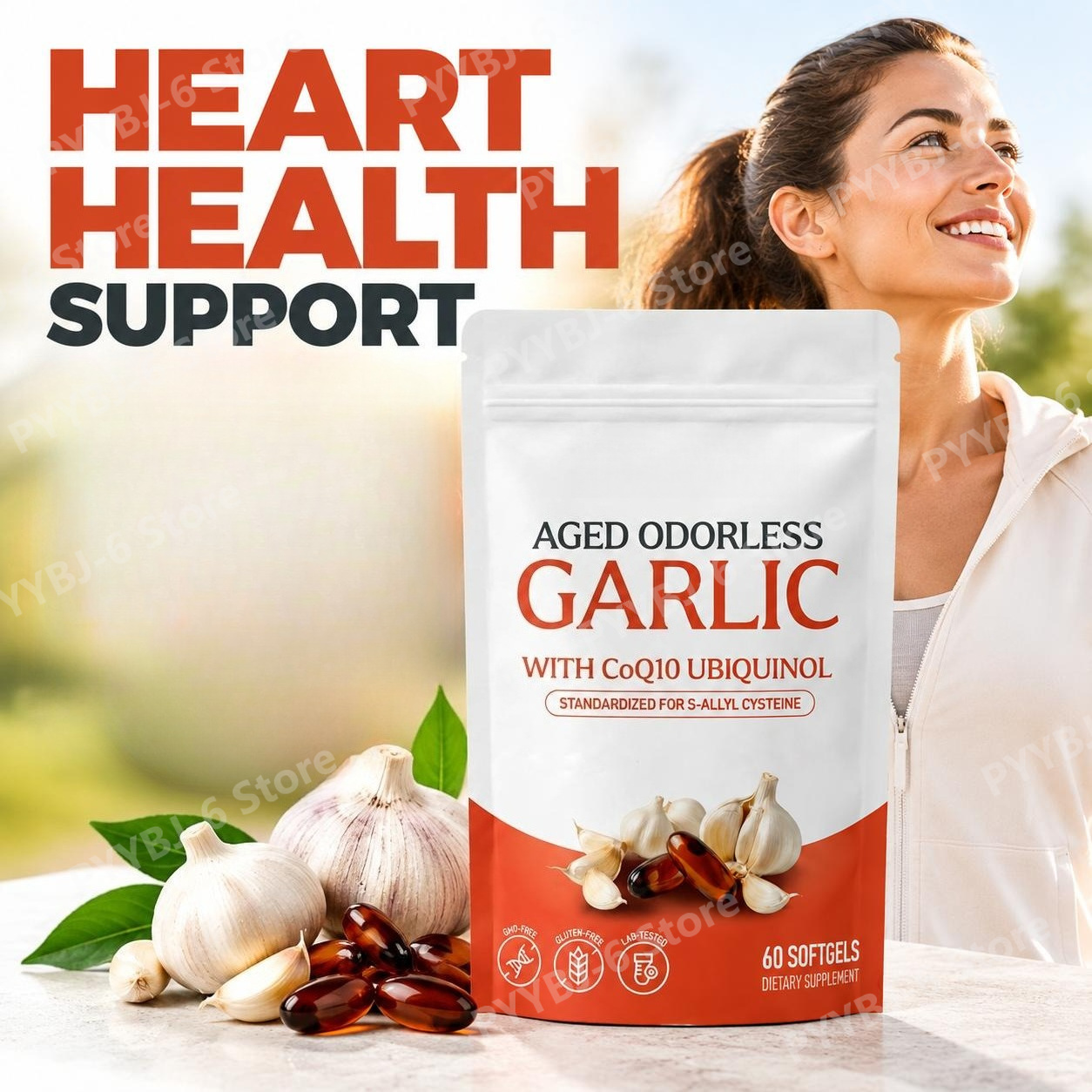 Coq10 Ubiquinol Softgel - Capsule di aglio in gelatina morbida,