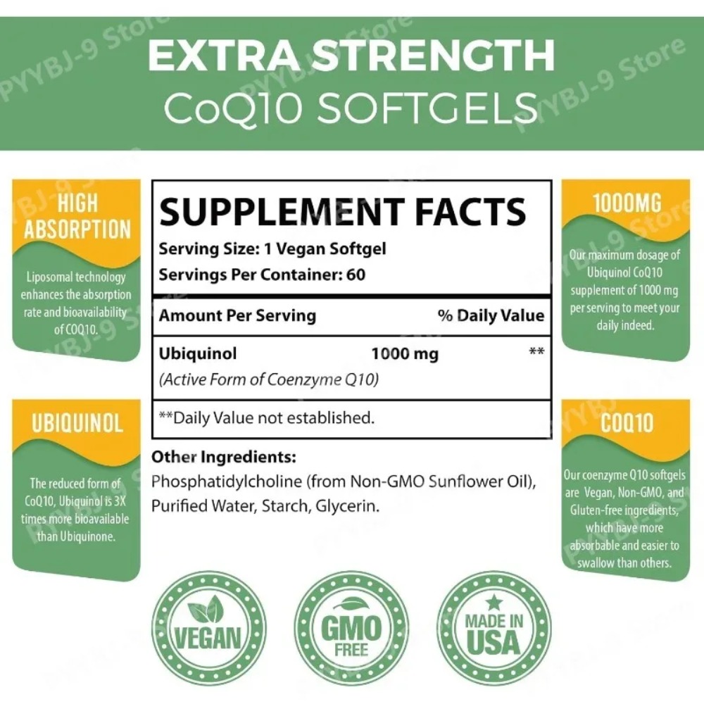 CoQ10 Ubiquinolo 1000mg Vegano - Coq10 Ubiquinol Softgel recensione e prezzo